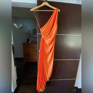 ALC Delfina Satin Pleated Dress